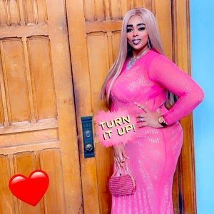 Beautiful #Pink rhinestone full length zipper dress. #PracticallyBrandNew 👗🌷🌸